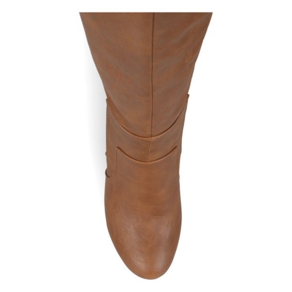 Journee Collection Womens Brown Buckle Accent Padded Carver Round Toe Block Heel - Picture 5 of 7